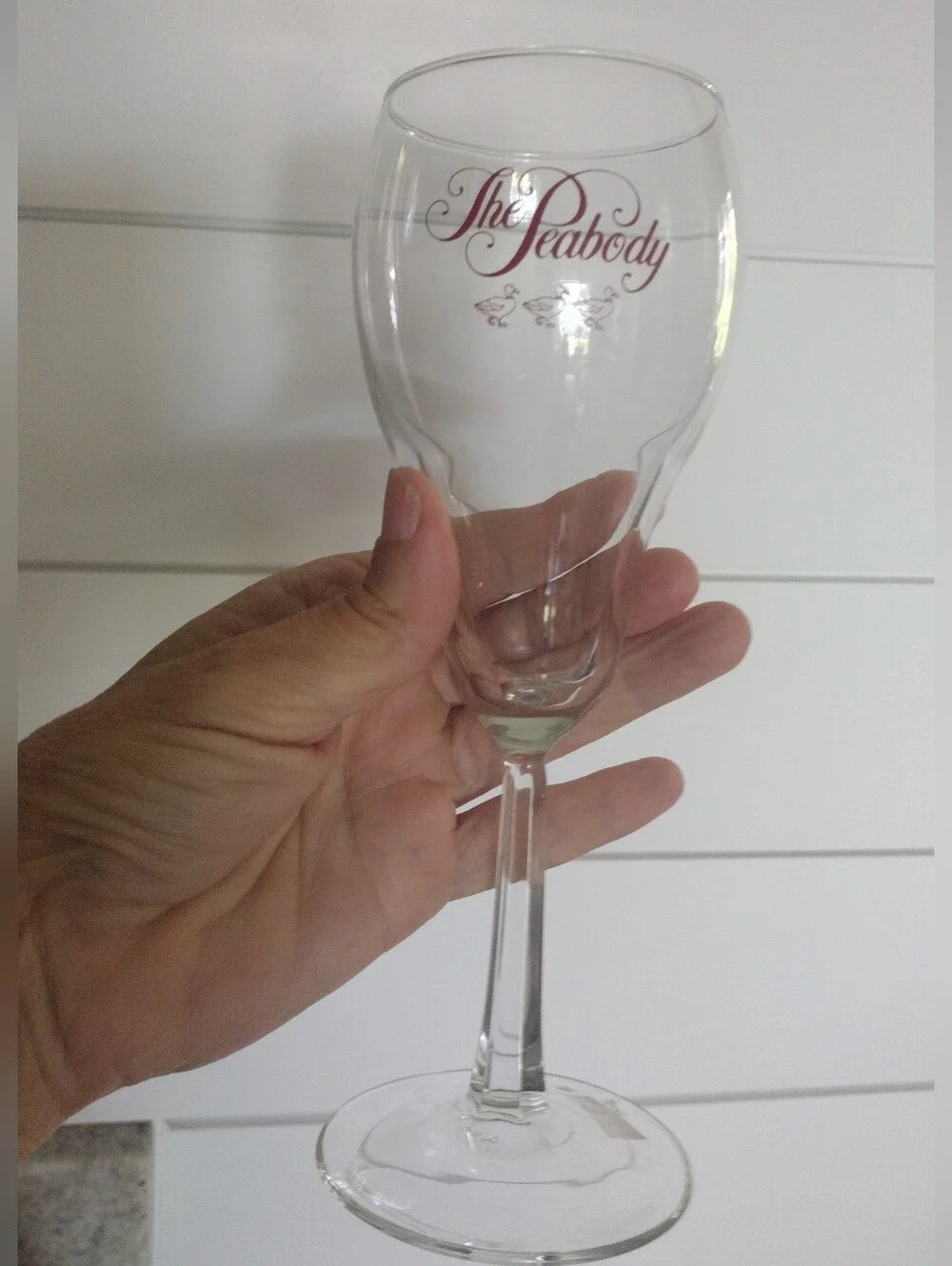 Peabody Hotel Ducks Logo Wine Champagne Glass  Vintage Collectible Souvenir